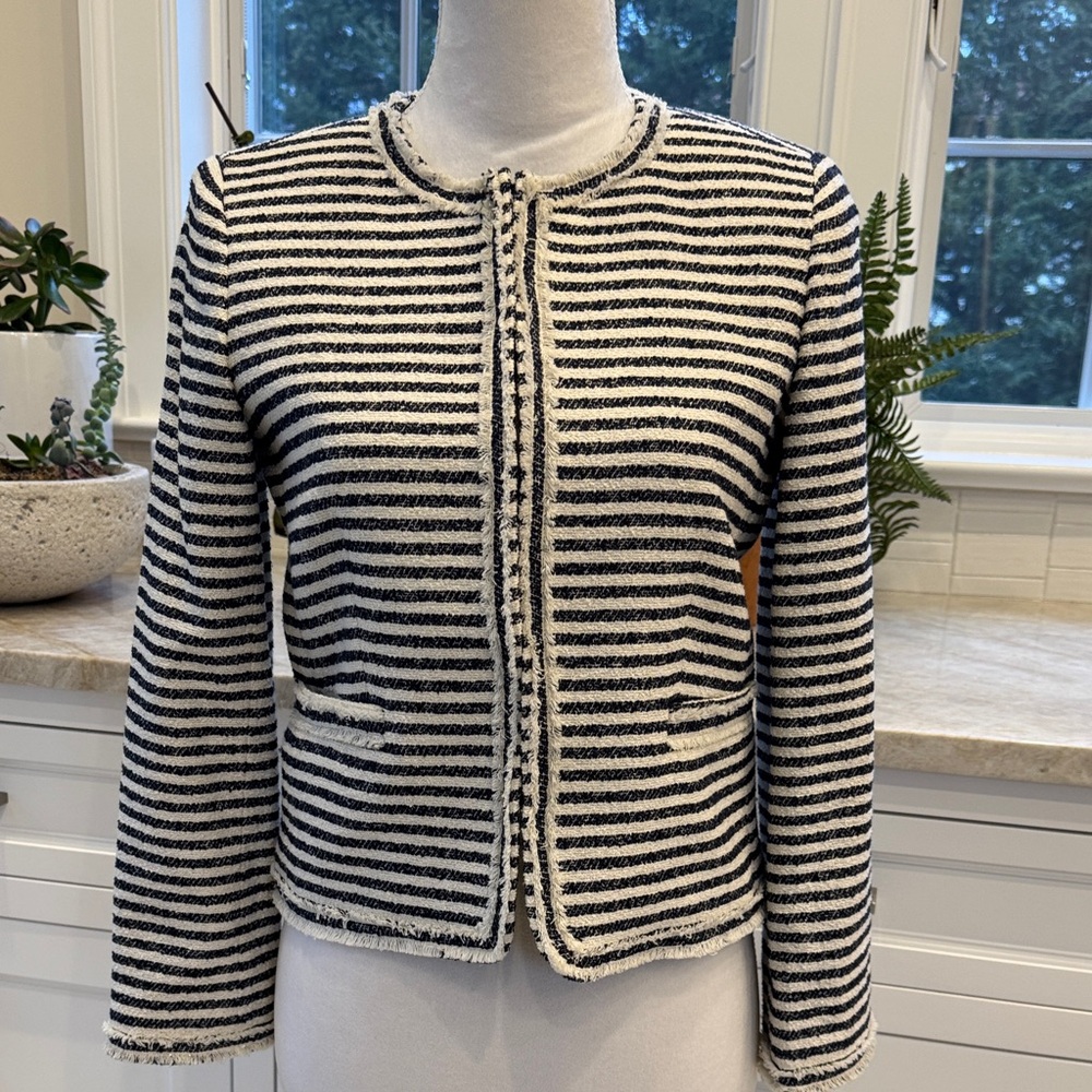 Alice + Olivia Kidman Tweed Striped Blazer